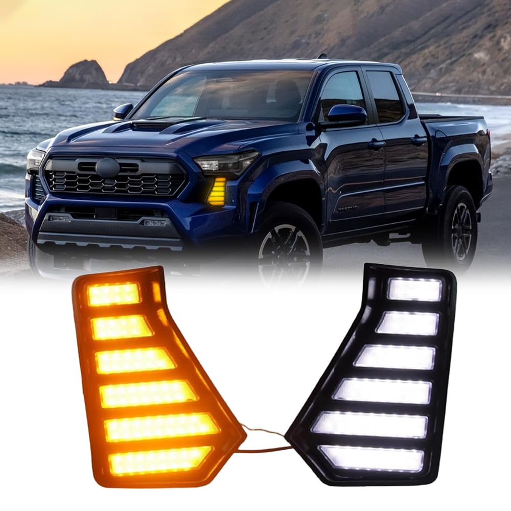 Photo 1 of NITOYO LED Fog Lights Kit Compatible with Toyota Tacoma 2024 2025 DRL Daytime Running Lights Amber Sequential Flash Turn Signal Toyota Tacoma Accessories (1 Pair