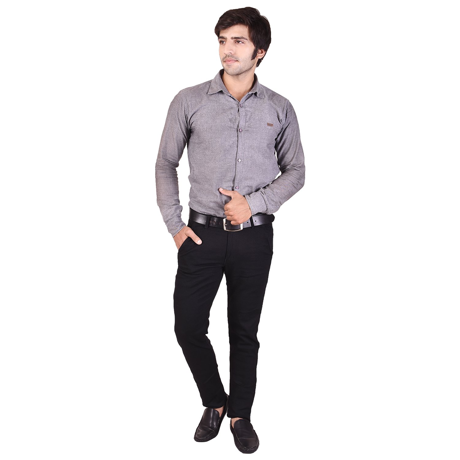 nation polo club men's slim fit cotton trouser grey