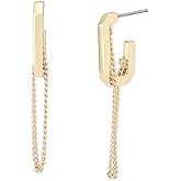 AllSaints Women's Hexagon Swag Chain Huggie Earrings