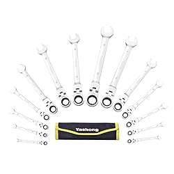 Yashong 14-Piece 6-19mm Metric Flex-Head Ratcheting
