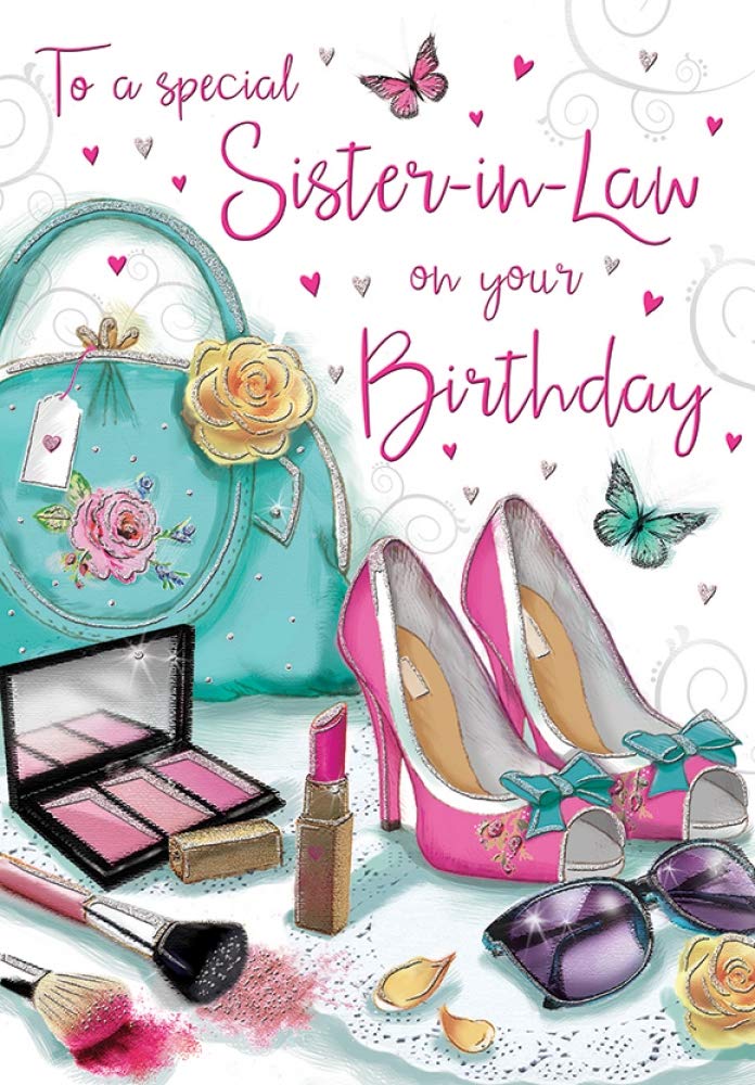 Piccadilly Greetings Regal Publishing Birthday Card Sister in Law,yellow|green|pink|grey|peach,9 x 6 inches