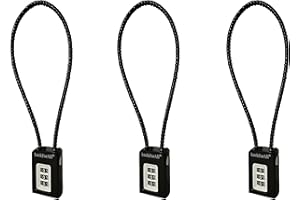 Lockforall 15 Inch Cable Gun Lock Combination, for Pistols, Handguns, Rifles, and Shotguns, Home and Storage for Firearm Locking and Safety (Black 15"*3)