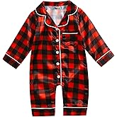 Multitrust Newborn Baby Girl Boy Silk Pajamas Long Sleeve Button Down Satin Infant Pjs One Piece Jumpsuit Loungewear