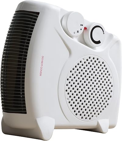 Daewoo 2000W Electric Fan Heater Portable Upright Flat 2 Heat Settings Fan Only