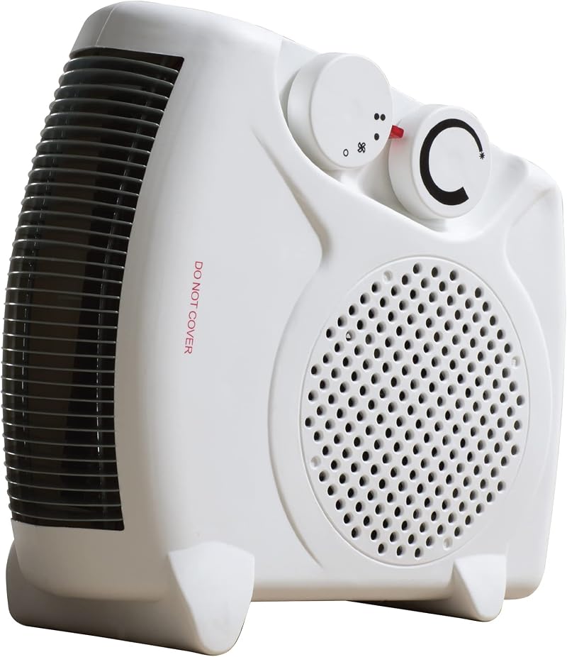 Daewoo 2000W Electric Fan Heater Portable Upright Flat 2 Heat Settings Fan Only