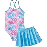 Vieille Little Girls Swimsuit Cute Kids Quick Dry Swimwear with Skirt 3-8 Years