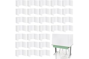COFEETBO 24 Packs Privacy Shields for Student Desks, Plastic Privacy Boards Study Carrel Desk Divider Privacy Folders for Students Teacher School, Desk Partition Plastic Privacy Shield Boards (White - 24 Pack)