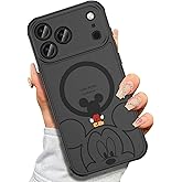 Lastma Case for iPhone 17 Pro Max [Compatible with MagSafe], Cute Design Magnetic Black Translucent Frosted Matte Soft TPU Bumper Hard PC Back Protective Case with Camera Protection - B-Mic