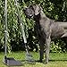 TNELTUEB Dog Pooper Scooper, Metal Pet Poop Tray and Rake with Long Stainless Handle Best Bin with Rake for Large Dog