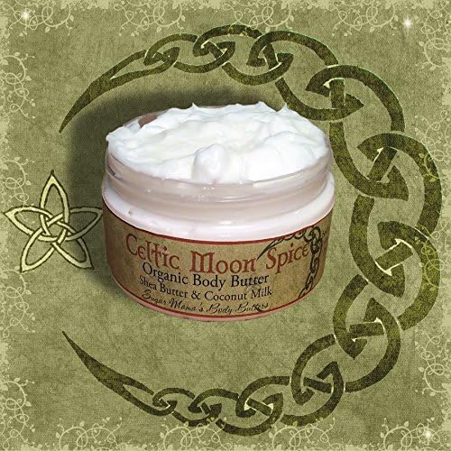 Celtic Moon Spice Organic Body Butter - Warm Spices, Cinnamon, Clove and Nutmeg - Coconut Milk, Shea Butter, Jojoba Oil and Aloe Vera