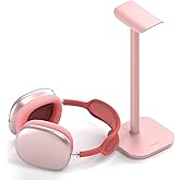 MANMUVIMO Headphone Stand, Desktop Headset Holder Desk Earphone Stand Aluminum Headset Hanger Headphone Rack Stand to Hold Earphones Such as Airpods Max, Sony, Beats, Bose, Razer, HyperX(Pink)
