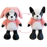 CASAGOOD French Bulldog Stuffed Animal in Pink Bunny Costume, Adorable Plushies Bull Dog Wearing Pink Rabbit Outfit, Plush Toys as Great for Kids. Stuffed Animals for Daily 13 Inch