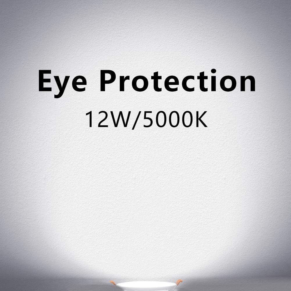 Freelicht 12 Pack 6 Inch Ultra-Thin LED Recessed Ceiling Light with Junction Box, 12W Eqv 110W, 5000K Daylight Dimmable Can-Killer Downlight, 850LM High Brightness - ETL and Energy Star - - 