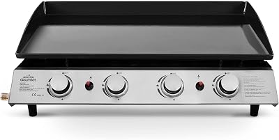 Dellonda 4 Burner Portable Gas Plancha 10kW BBQ Griddle DG23 Stainless