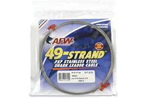 AFW American Fishing Wire 49 Strand, 7x7 Stainless Steel Leader Cable - Strong Heavy Duty Fishing Wire for Shark and Up to 900lb Test