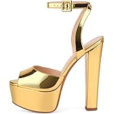 Vecipatcare Platform High Heels Chunky heels Open Toe Round Toe Sexy Sandals