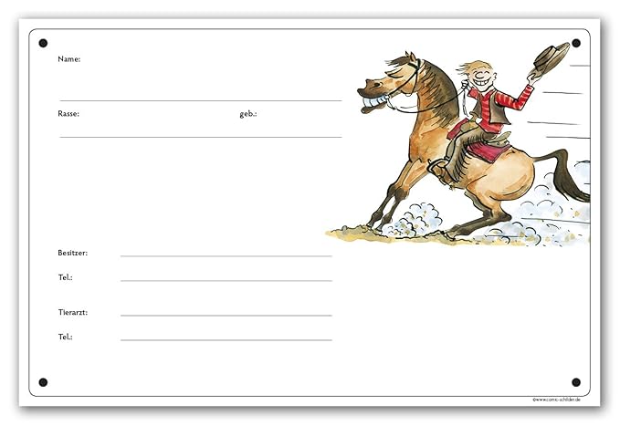 Boxenschild / Stalltafel 'Western'