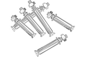 M8 X 50mm Expansion Bolts, 10Pcs 304 Stainless Steel Wedge Hex Sleeve Anchor Mechanical with Nut and Washer for Wall Concrete