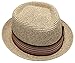 Men's Premium Straw Porkpie Fedora Hat with Summer Low Cut Sock(F1860-NATURAL,SM)