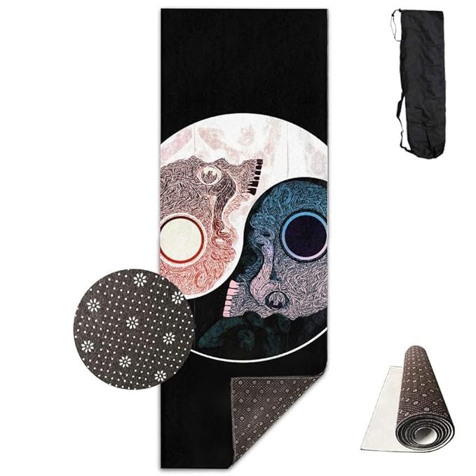 Amazon.com: Alfombrilla de yoga Skull Yin Yang – Alfombrilla ...