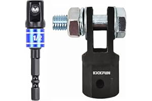 KickFun 1/2" Scissor Jack Adapter for Use with 1/2 Inch Drive/Impact Drills/Ratchet or Standard Drive Sockets or 13/16 Inch L