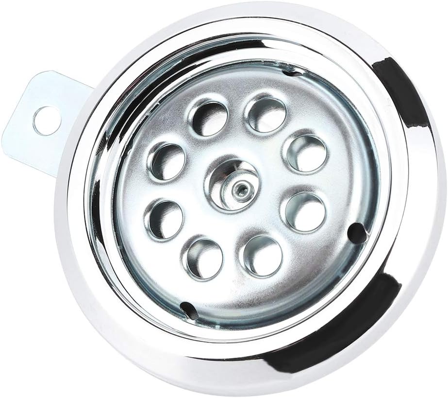 Loud Motorcycle Horn 12V 105DB Electric Air Horn Waterproof Trumpet for Motorbike Scooter Dirt Bike Waterproof Speakers W/Honeycomb Chrome Cover Universial 85mm - Image 4