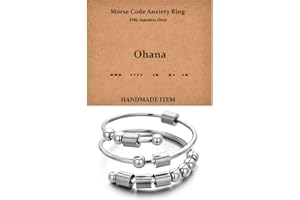 GOGOEY Morse Code Rings for Women, Stainless Steel Spinner Ring Fidget Rings for Anxiety Ring Morse Code Rings Inspirational Gifts Jewelry Women Birthday Graduation Gifts for Her Best Friends