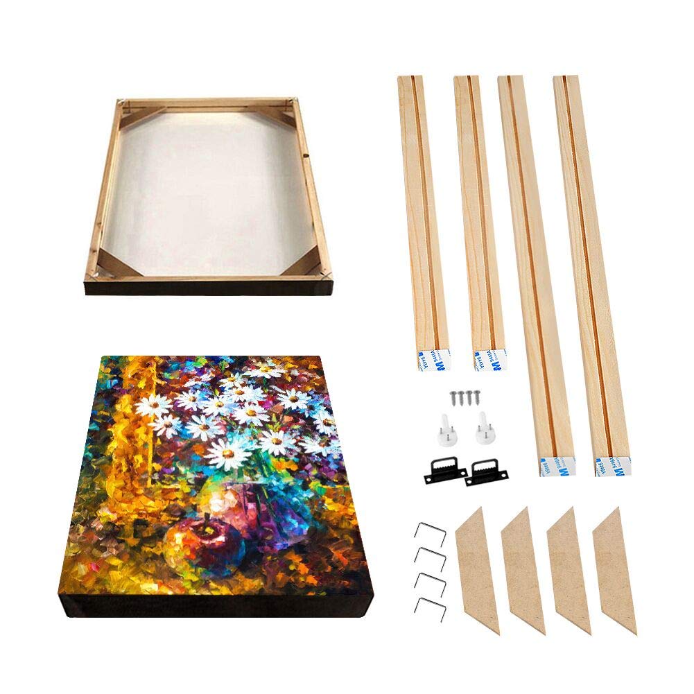 Wood Stretcher Bars Painting Canvas Wooden Frame for Gallery Wrap Oil Painting,Needlepoint Stretcher Bars DIY,Canvas Mounting Frames Kit, Canvas Strips,30x40cm/12"x16"