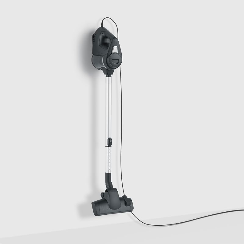 Bodenstaubsauger, kompakt und leicht, beutellos, 600W Starke Saugleistung, Bodendüse für Parkett, Hartböden und Teppich, langes Kabel, Teleskoprohr, 500ml Staubbehälter, schwarz, CY 7080