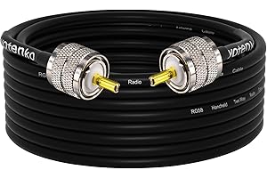 YOTENKO CB Coax Cable 30ft,PL259 Coax Cable 50 Ohm,RG58 Coaxial Cable UHF Male to Male Low Loss for HF VHF CB Radio,Ham Radio,SWR Meter,Dummy Load,Antenna Analyzer