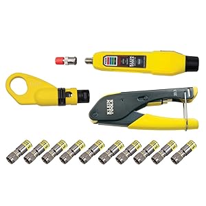 Coaxial Cable Tools, Tester and Connectors, Crimper, Stripper, Tracer and F Connector Klein Tools VDV002-818