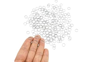 ZOLOAJAY 200pcs 8mm Mini Split Jump Ring with Double Loops Small Round Metal Silver Key Rings Connectors for Making Handwork Charms Pendants Key Chains Ornaments DIY Crafts Accessories
