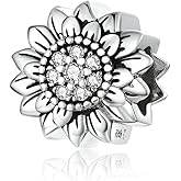 Sterling Silver Sunflower Charm for Pandora Charm Bracelet