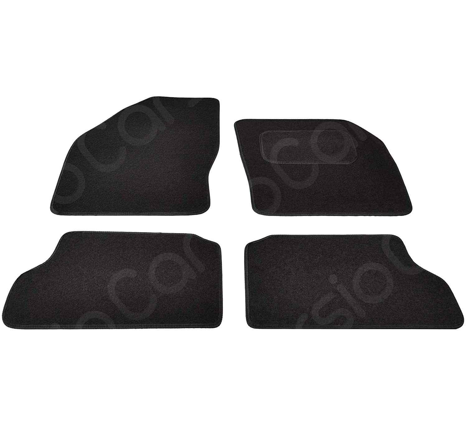 Carsio Carpet Car Mats For Ford Focus MK2 2005 2011 Tailored Fit Floor Mat Complete Accessory Black Custom Fitted - All Weather, Anti-Slip Backing & Black Trim