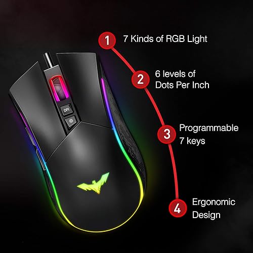 HAVIT Wired Mechanical Gaming Keyboard Mouse Headset Combo Kit