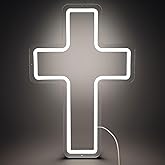 Cross Neon Sign - LED Wall Decor with Long-Lasting Light for Bedroom, Living Room, Kids Room and Churches, Best Gift for Christian Homes, Weddings, Christmas Celebrations and Partys (Blank)