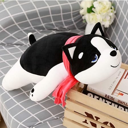 Amazon Co Jp 横向き寝用枕 腰当てクッション 眠り枕 犬 ハスキー スカーフ付き かざり イヌ ネムネム キャラクター 癒し系 すやすや 寝る ブラック お誕生日 お年始 成人祝い プレゼント 多機能抱き枕 仮眠枕 おもちゃ