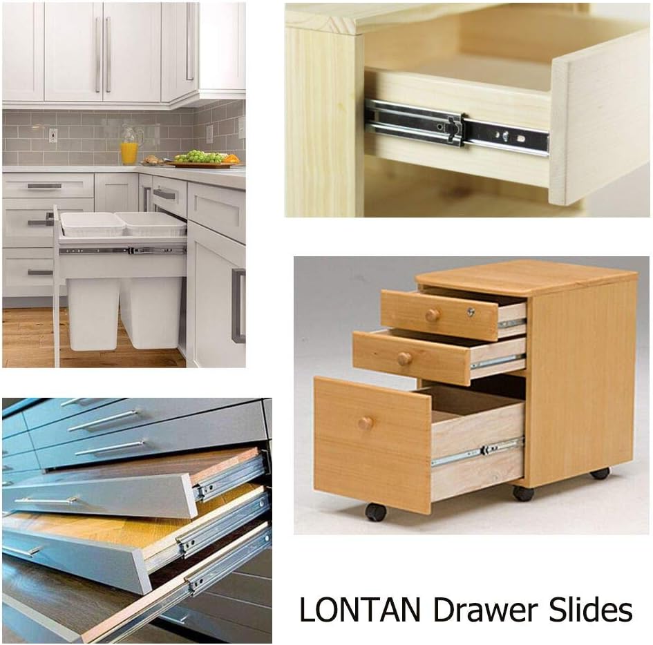 1 Pair 18 Inch Side Rear Mount Soft Close Drawer Slides Full