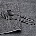 Berglander Flatware Set Shiny Black Gold, 20 Piece Black Flatware, 20 Piece Black Titanium Flatware, 20 Piece Black Gold Plated Stainless Steel Silverware Set Cutlery Sets, Service for 4(Shiny Black)