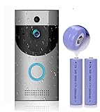 WiFi Video Doorbell with LED Ring HD Battery or AC Power PIR Detection Two-Way A