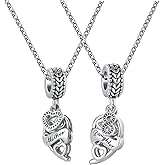 MZC Jewelry Mother Daughter Charm Necklaces Set for 2 Heart Love Dangle Matching Pendant Necklace for Women Family Mom Mommy Daughter Gifts for Her