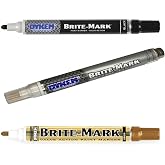 Dykem 8033-8412 Brite-Mark Regular Line Markers, Black/Gold/Silver