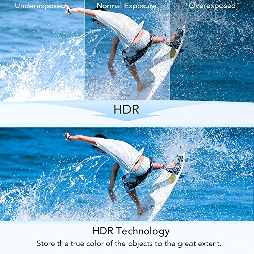 【Upgraded】Victure Action Camera 1080P Full HD 12MP 30m Underwater Waterproof Camera 170° Wide-angle Sports Cam with HDR Technology and 26 Mounting Accessories