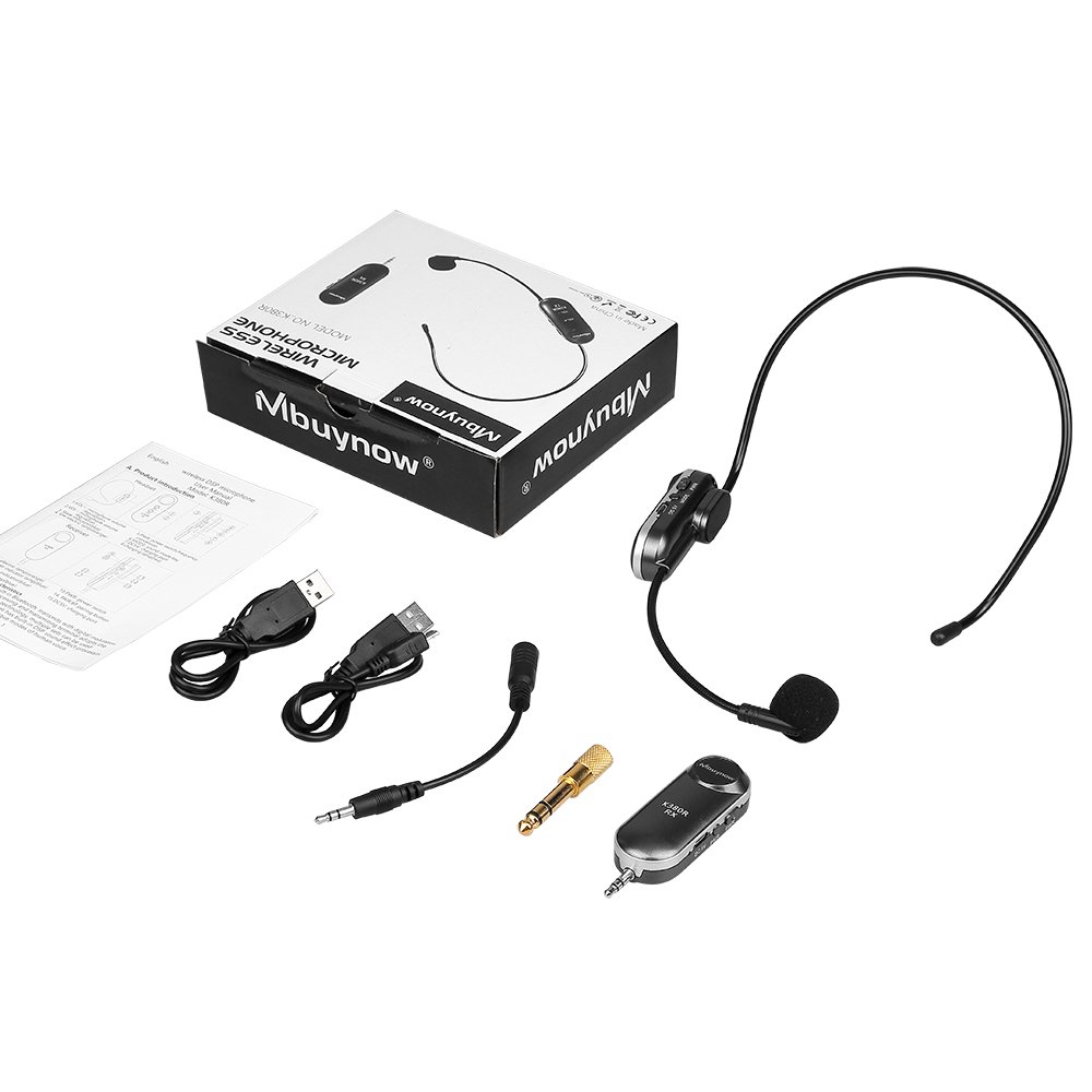 Wireless Microphone, Mbuynow UHF 2.4G Wireless Headset Handheld 2 In 1 Rechargeable with Updated Receiver for Leaders Business Meeting, Fitness, Teaching, Guides