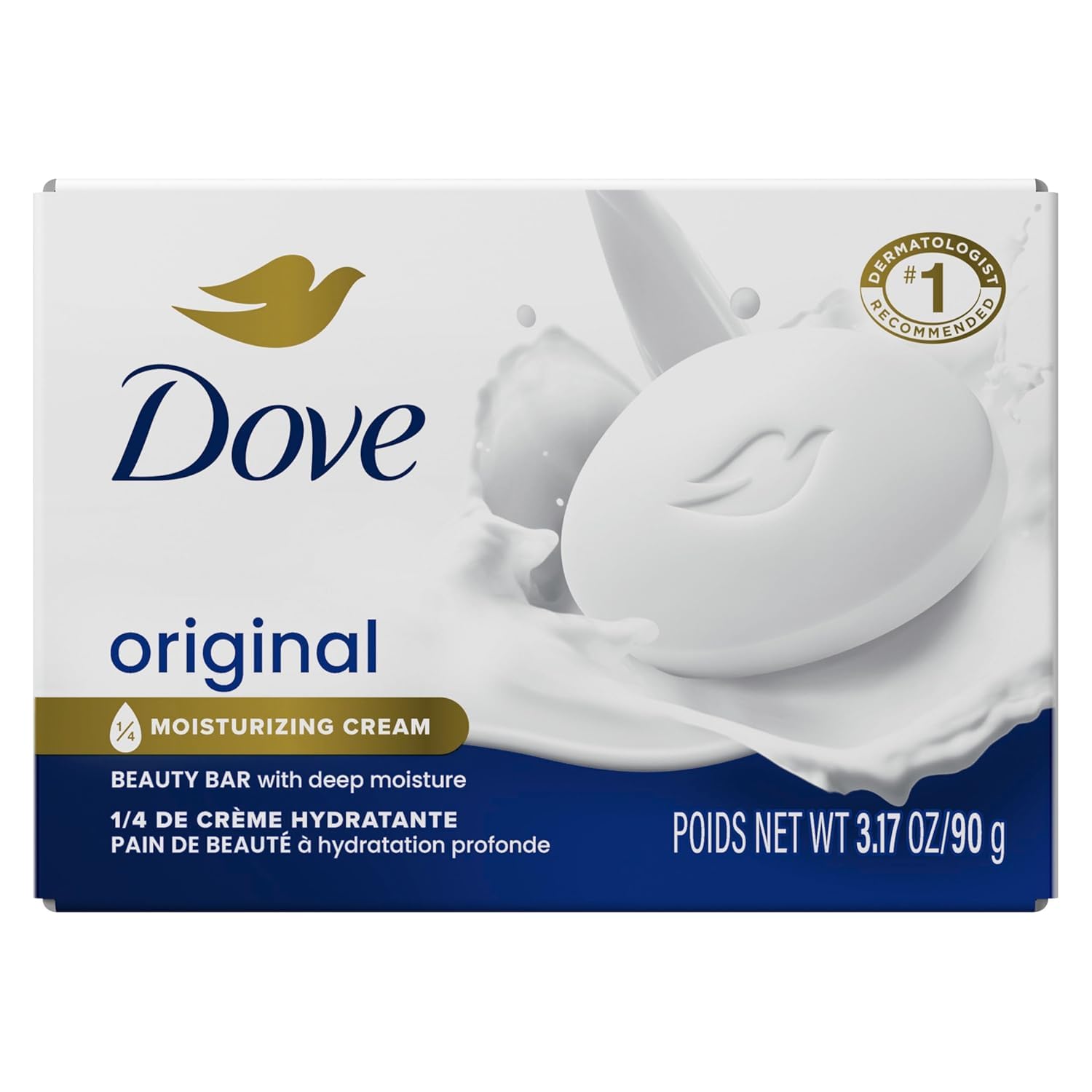 Dove White Moisturizing Cream Beauty Bar 3.15 Oz Soap