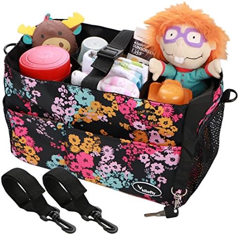 kilofly 2-in-1 Baby Diaper Bag Insert Stroller Organizer + 2 Attachable Straps