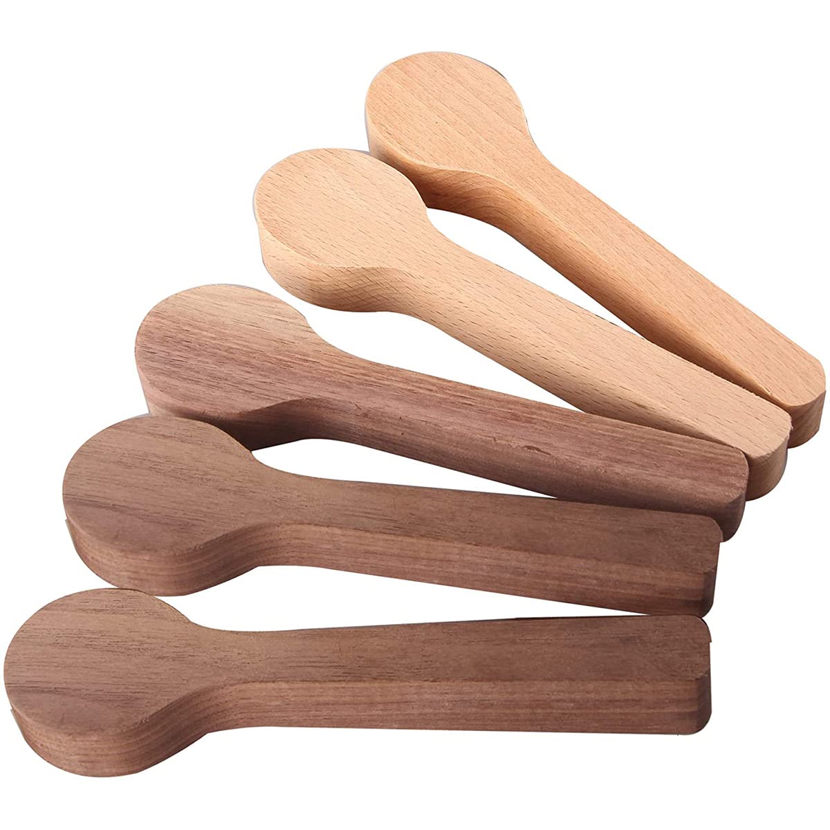 Jetcloud 5Pcs Wood Carving Spoon Blank kit, Beech and Walnut Unfinished Wooden Spoon Carving Block Whittling Art Supplies for Beginner Expert DIY Wood Carvers