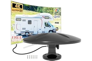 DTB TECH Outdoor Antenna Amplified Long Range for Outdoor Camper Trailer Caravan Digital HD RV Antenna，Waterproof， Easy Installation - for Camper, RV Trailer Truck Caravan Boat (Black)
