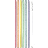 Swig Life Reusable Straws Rainbow Glitter Straw Set & Cleaning Brush, Each Straw is 10.25 inch Long (Fits Swig Life 20oz Tumblers, 22oz, and 32oz Tumblers)