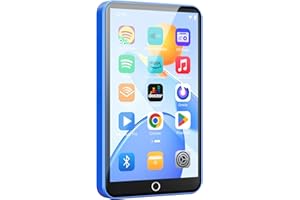 Fanvace 80GB MP3 Player with Bluetooth and WiFi, Android MP3 & MP4 Players with 4" Touchscreen and Speaker, Spotify Music Player with FM Radio, Audible, Amazon Music, Play Store (Blue)
